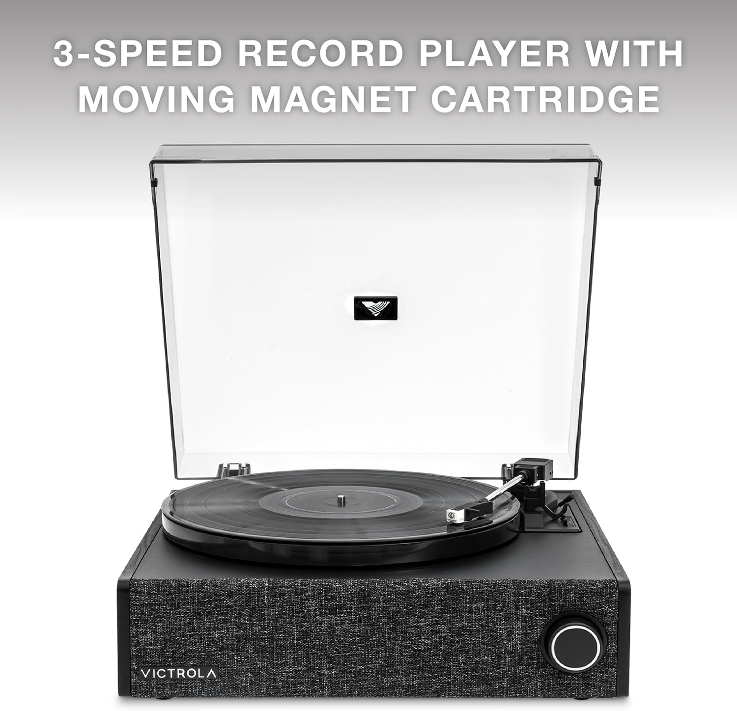 victrola eastwood lp – bluetooth record player – 3-speed turntable, audio technica at-3600l mm cartridge, vinyl stream bluetooth output, anti-skip floating speaker, rca & 3.5mm output system (black)