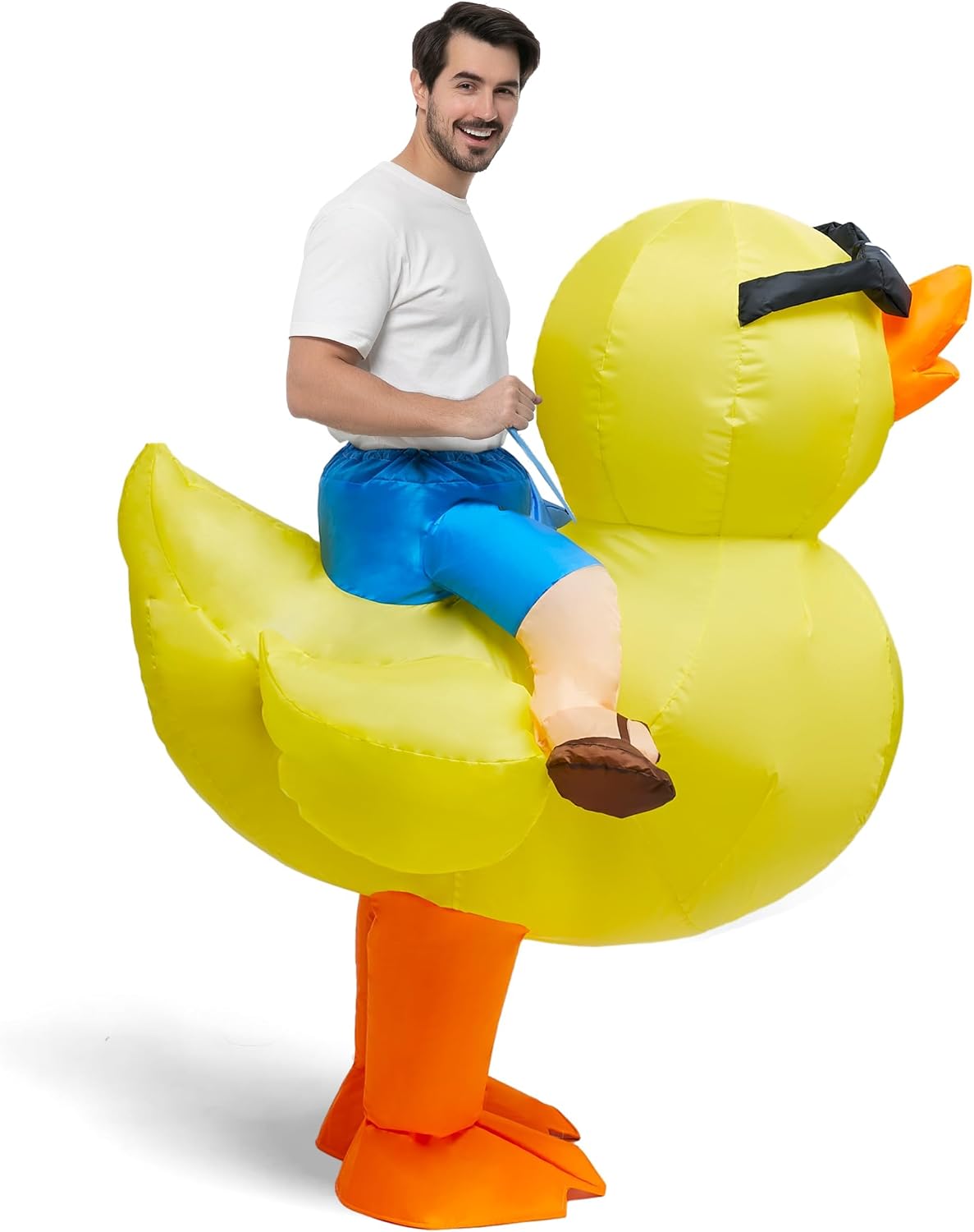 Spooktacular Creations Inflatable Duck Costume for Adults, Air Blow-up Duck Suit Deluxe Set for Halloween Cosplay Parties