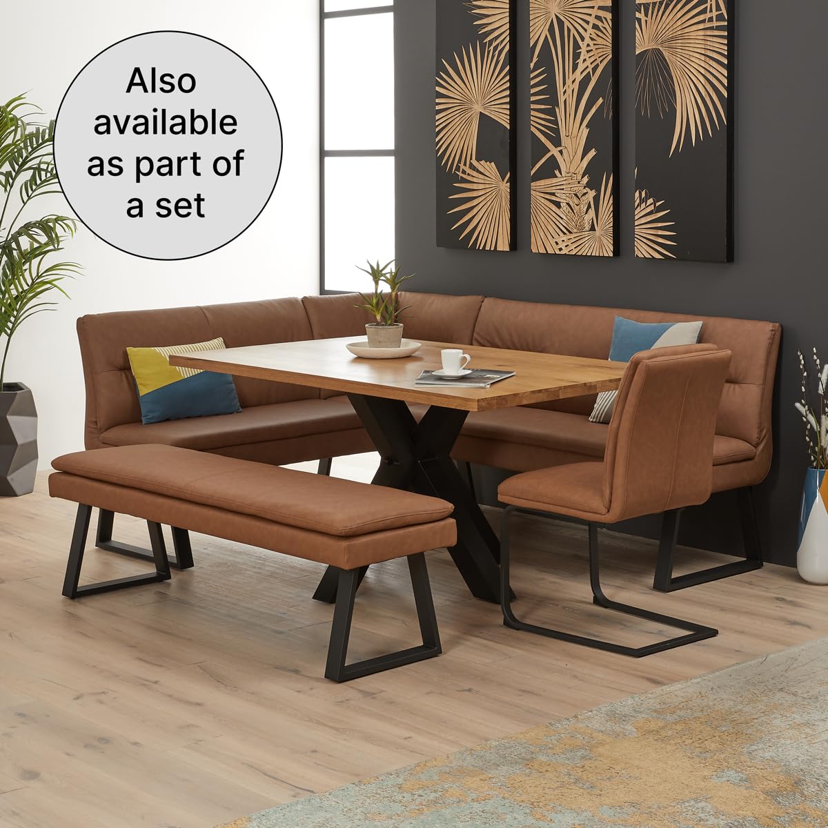 Faux Leather Next Bronx Dining Table And Bench Set Bronx Corner