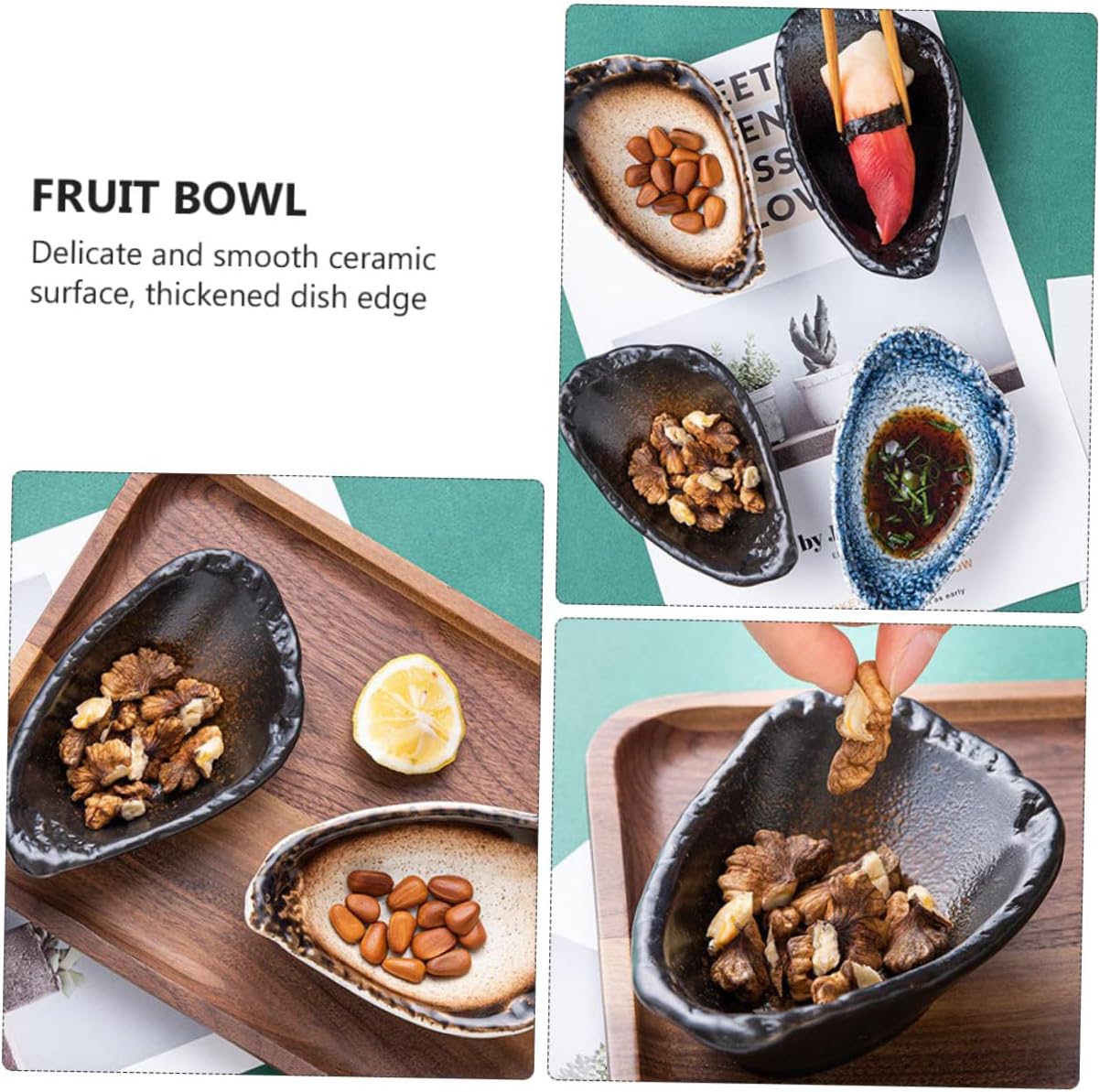 VALICLUD 1pc Nonslip Seasoning Dish Compact Shell-shaped Multipurpose Sauce Container for Dipping Appetizers Condiments Elegant Tableware for Home Kitchen