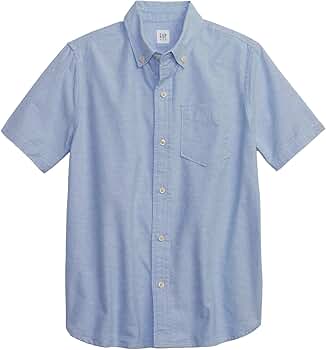 Amazon.com: GAP Short Sleeve Oxford Shirt Blue Opal XS: Clothing