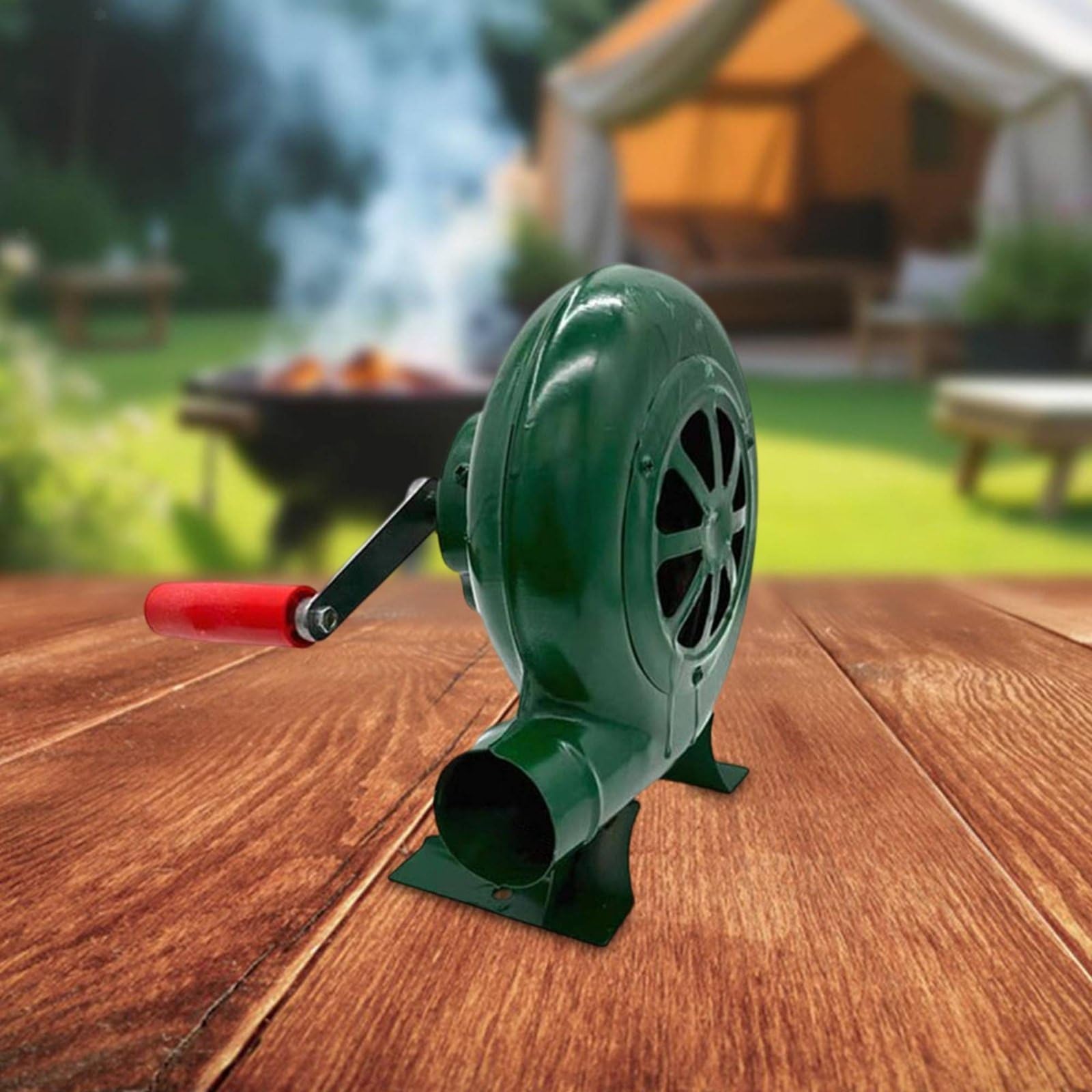 Gralara Soffiatore Barbecue Manuale Compatto Ventilatore a Leggero Ventola Barbecue per Campeggio, Manovella 200W Modello Comune