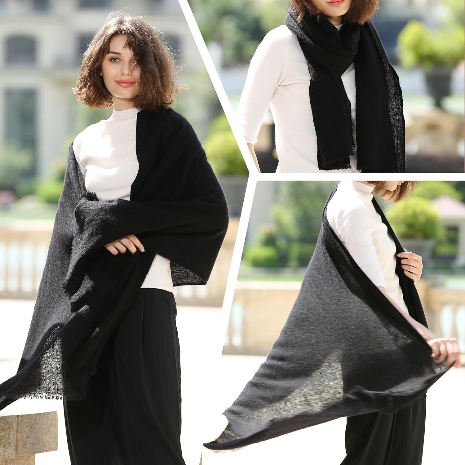 Luxury Cashmere Merino Wool Blend Shawl Wraps for Women, Travel Wrap Scarf for All-Season, Winter Blanket Scarf - Image 5