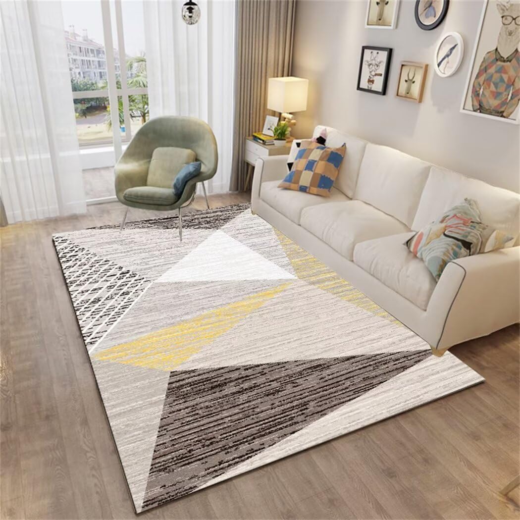 Tapis géométrique triangle 120x180cm style moderne pour chambre fille