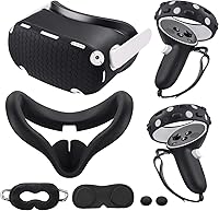 Vista 10 de Compatible with Oculus Quest 2 Accessories, Silicone Face Cover, VR Shell Cover,Touch Controller Grip Cover,Protective Lens Cover,Disposable Eye