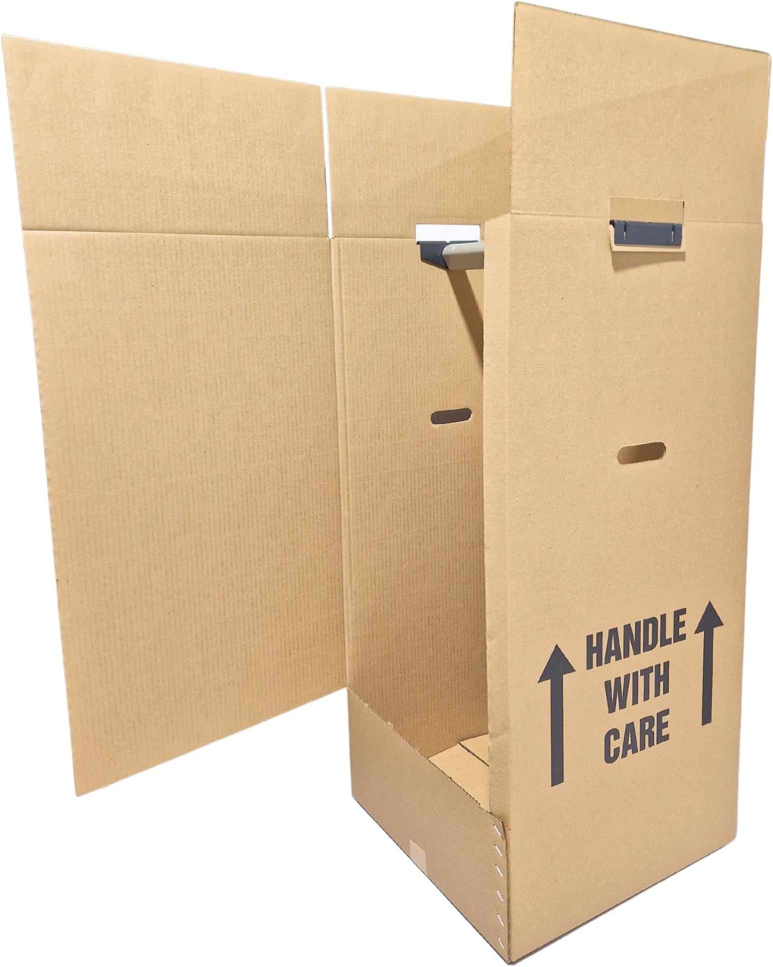 W.E. Roberts Tall Strong Portable Wardrobe Packing Boxes for Moving House with Hanger Rail, Easy Hinged Door Access removal boxes (18x18x38in) Temporary Wardrobe, Wardrobe Boxes (1)