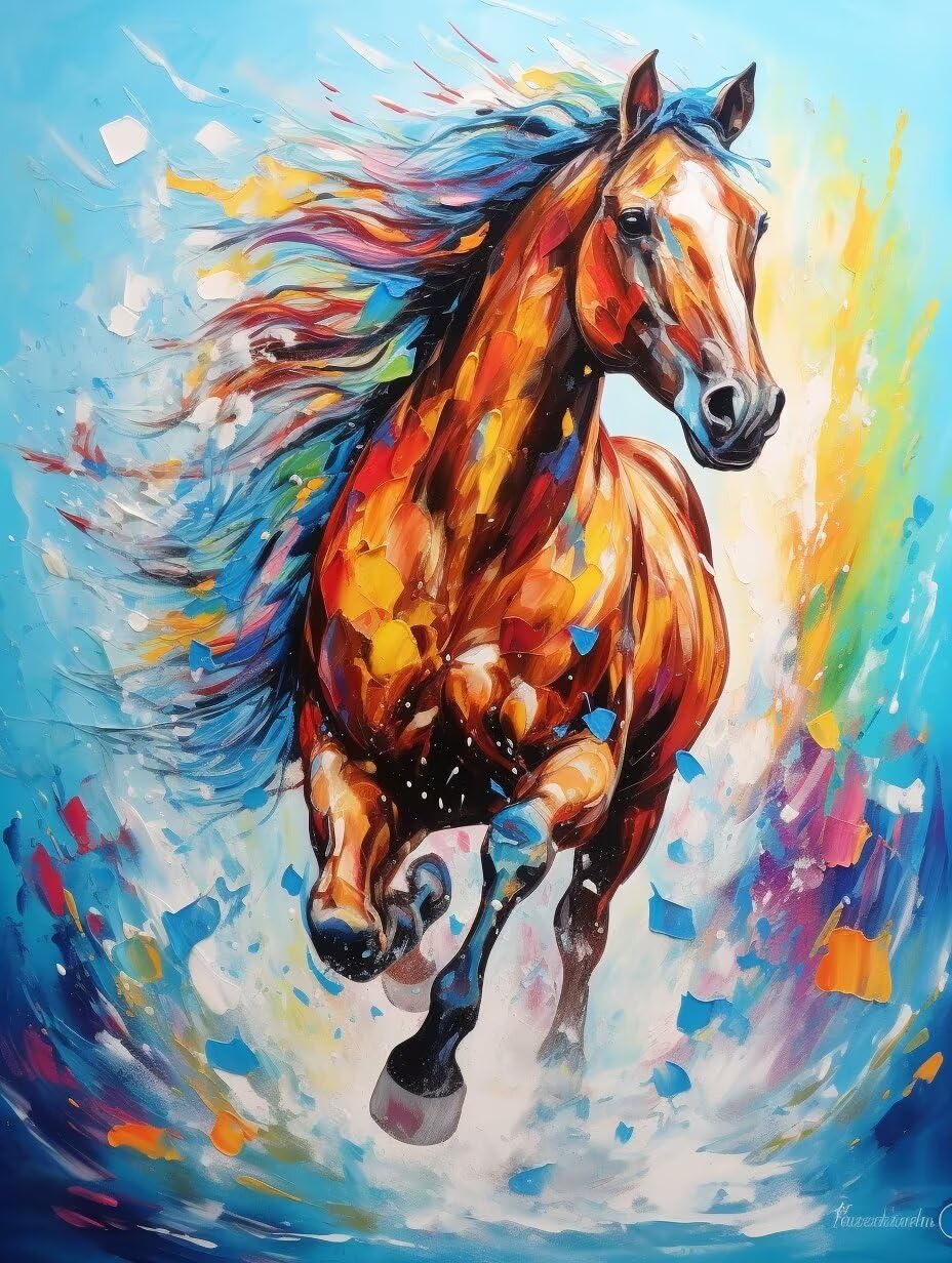Peinture Par Numéros Cheval – Kit Toile 16x20″ – Peinture Acrylique Pour Adultes
