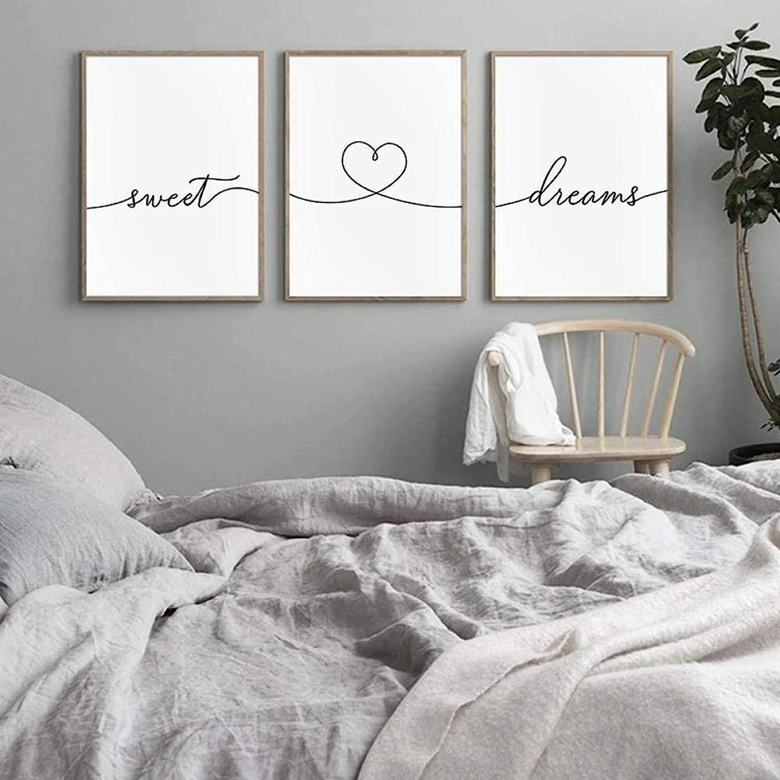 Affiche Sweet Dreams noir et blanc minimaliste pour décoration murale salon