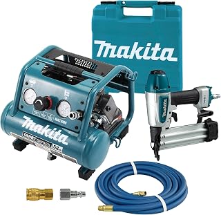 DK0129X1 Quiet Series 0.5 HP, 1 Gal Compact Air Compressor and 18 Gauge Brad Nailer Combo Kit