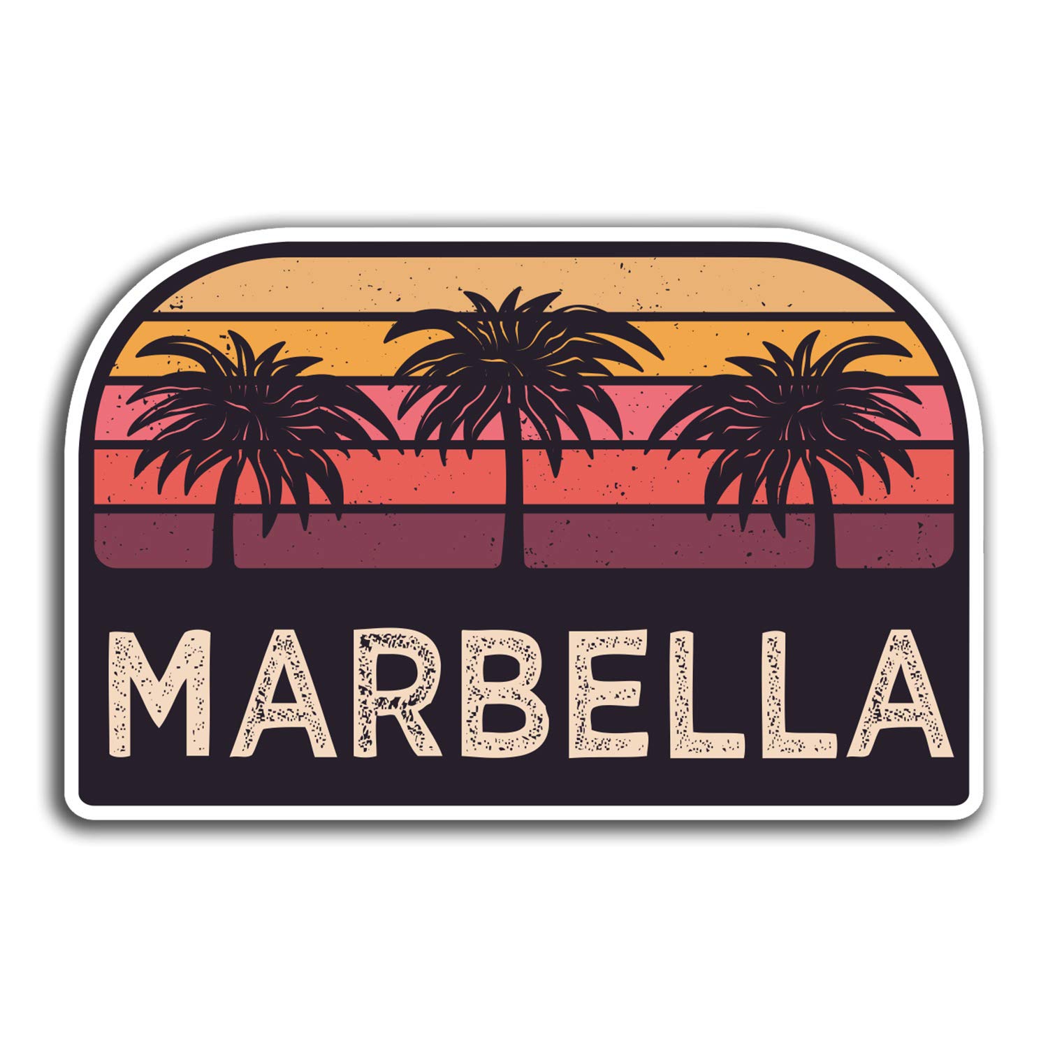 2 x 10cm Marbella Sunset Vinyl Stickers - Travel Sticker Laptop Luggage #23721 (10cm Wide)