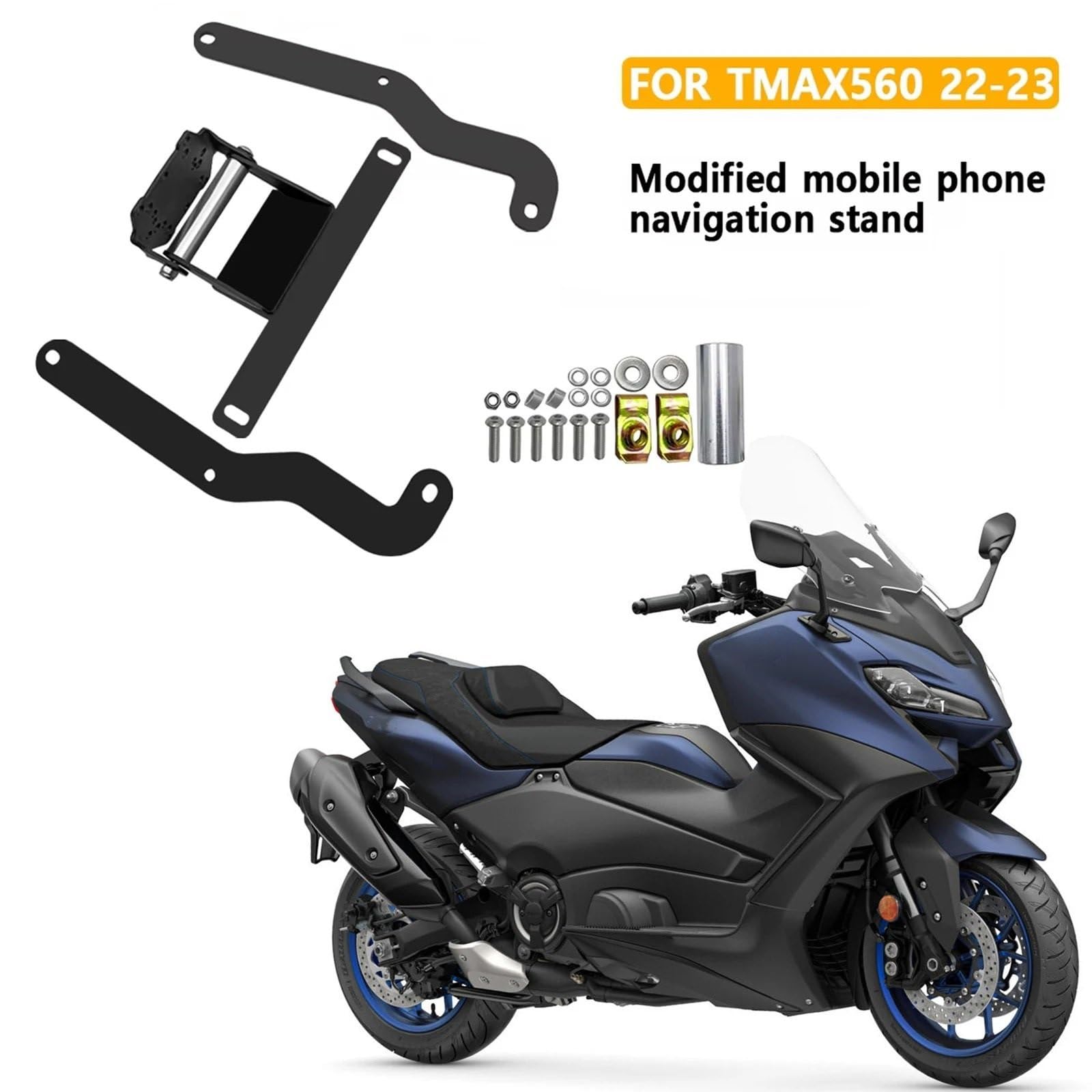 Uchwyt na telefon Do T-MAX 560 2022 2023 Akcesoria motocyklowe Uchwyt do montażu nawigacji GPS Smartfon Uchwyt adaptera Motocyklowy uchwyt nawigacyjny GPS