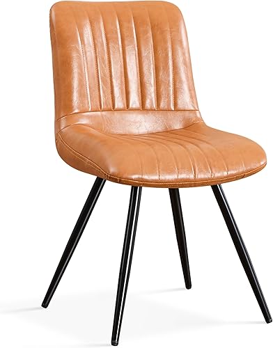 Vista 59 de Sillas de comedor, modernas sillas de comedor con cojines gruesos, sillas tapizadas de piel sintética para cocina, comedor con patas de metal