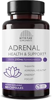 Better Place Supplements Adrenal Health & Support - 60 Capsules | Non-GMO Formula with L-Tyrosine & 200mg Ashwagandha | Supports Energy, Focus, Fatigue Relief (1)