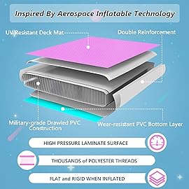 6.6 ft Double faced Inflatable Gym Mats 4\'\' Thick Air Mat Tumble Track for home/gymnastics/cheer/tumbling