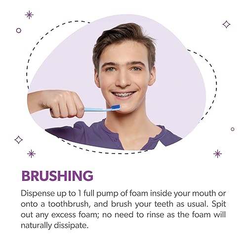 Miniatura 5 de EverSmile OrthoFoam Limpiador para aparatos ortopédicos  Tamaño para viaje  Espuma cepillable blanquea los dientes, elimina bacterias, combate la