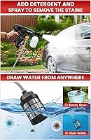 Vista 5 de Lavadoras a presión inalámbricas con 2 baterías recargables de 3AH, boquilla multifunción, lavadora a presión portátil para limpieza