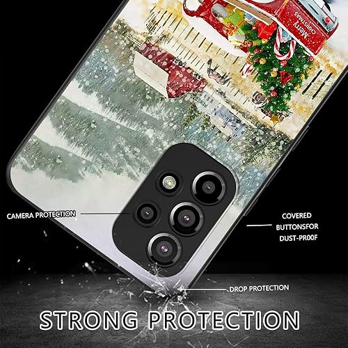 Miniatura 2 de Funda compatible con Samsung Galaxy A53, diseño de patrón estético de camión rojo árbol de Navidad, protección de cuerpo completo a prueba de golpes