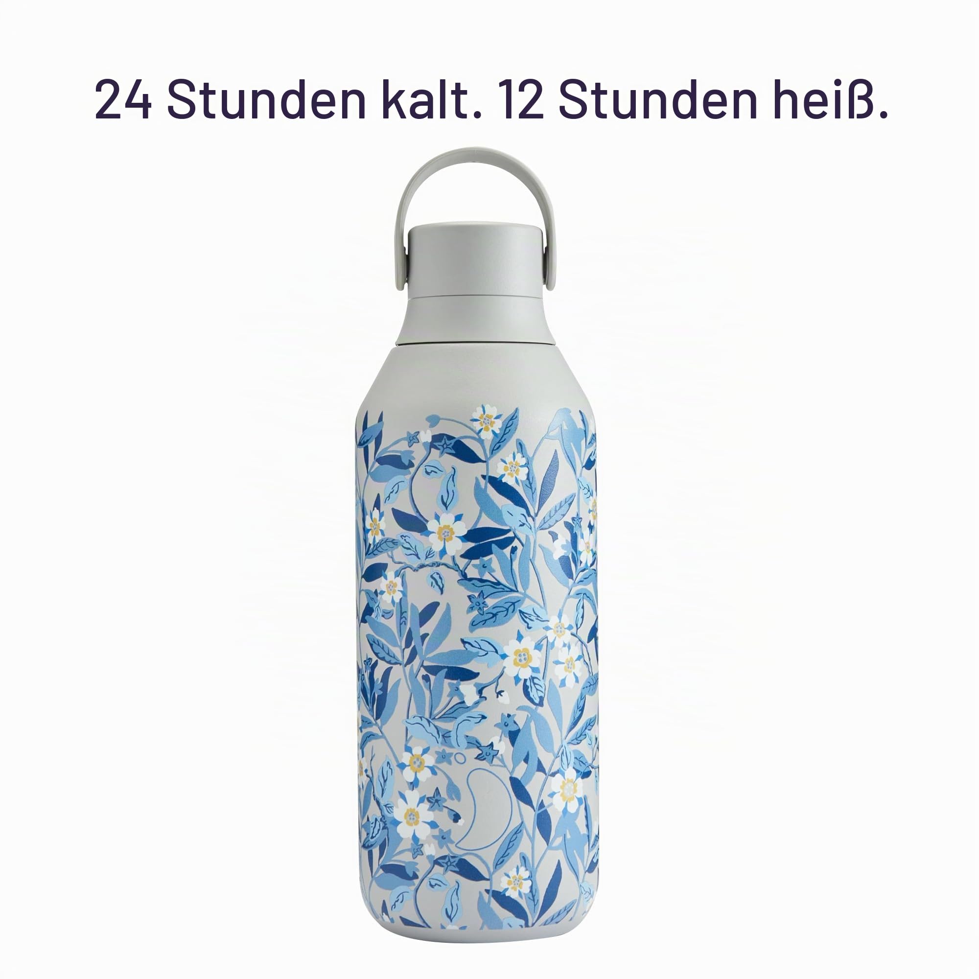 Chilly's Series 2 Trinkflasche - Isolierflasche aus Edelstahl mit Soft-Touch-Kragen & Trageschlaufe - Thermoflasche für heiße & kalte Getränke - Auslaufsicher, kein Schwitzen