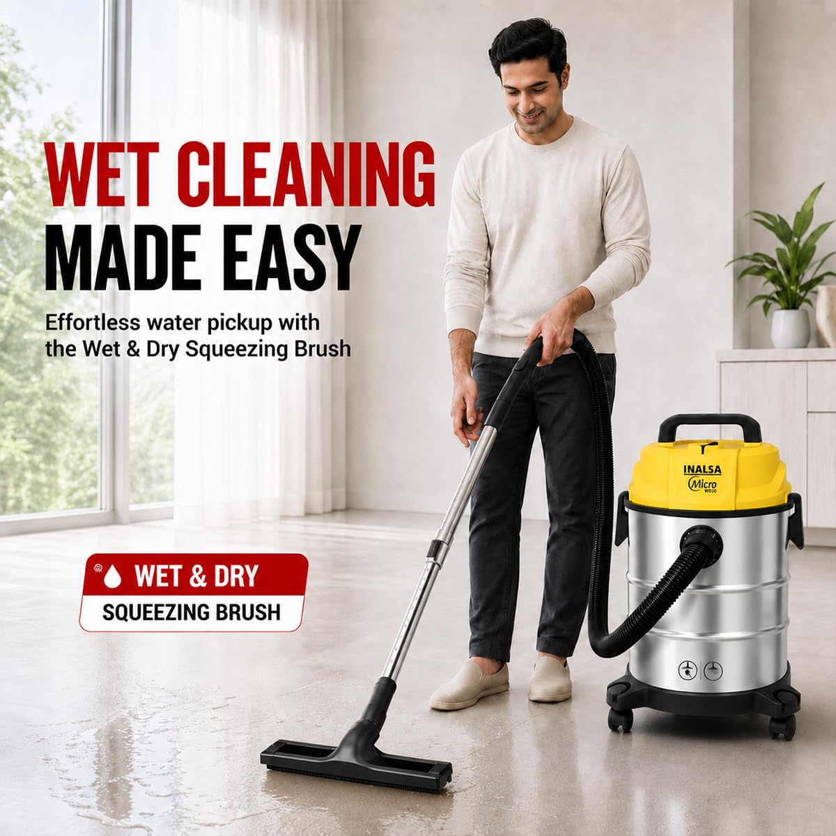 Inalsa Wet & Dry Vacuum - 20L, Powerful Cleaning -5 Inalsa Wet & Dry Vacuum - 20L, Powerful Cleaning -5