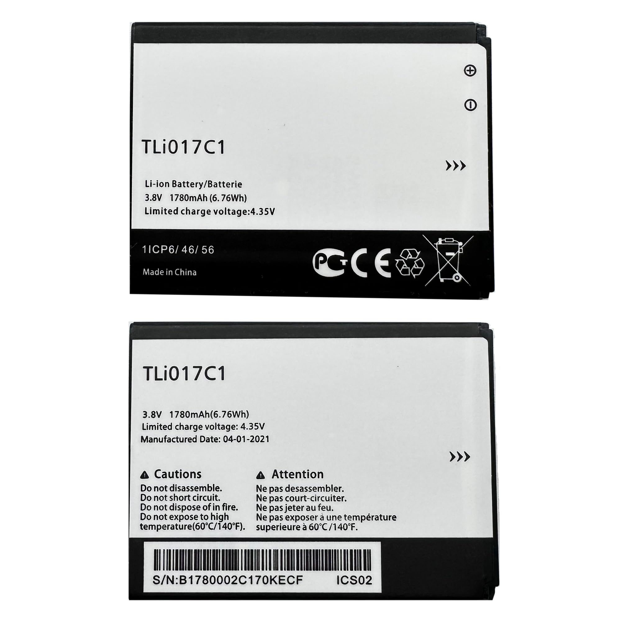 Vvuilsty TLI017C1 battery for Tracfone TCL Flip 2,Greatcall Red Graphite Jitterbug Flip Phone,Rechargeable 0 Cycle Battery Compatible with Alcatel Greatcall Red Graphite Jitterbug Flip Phone