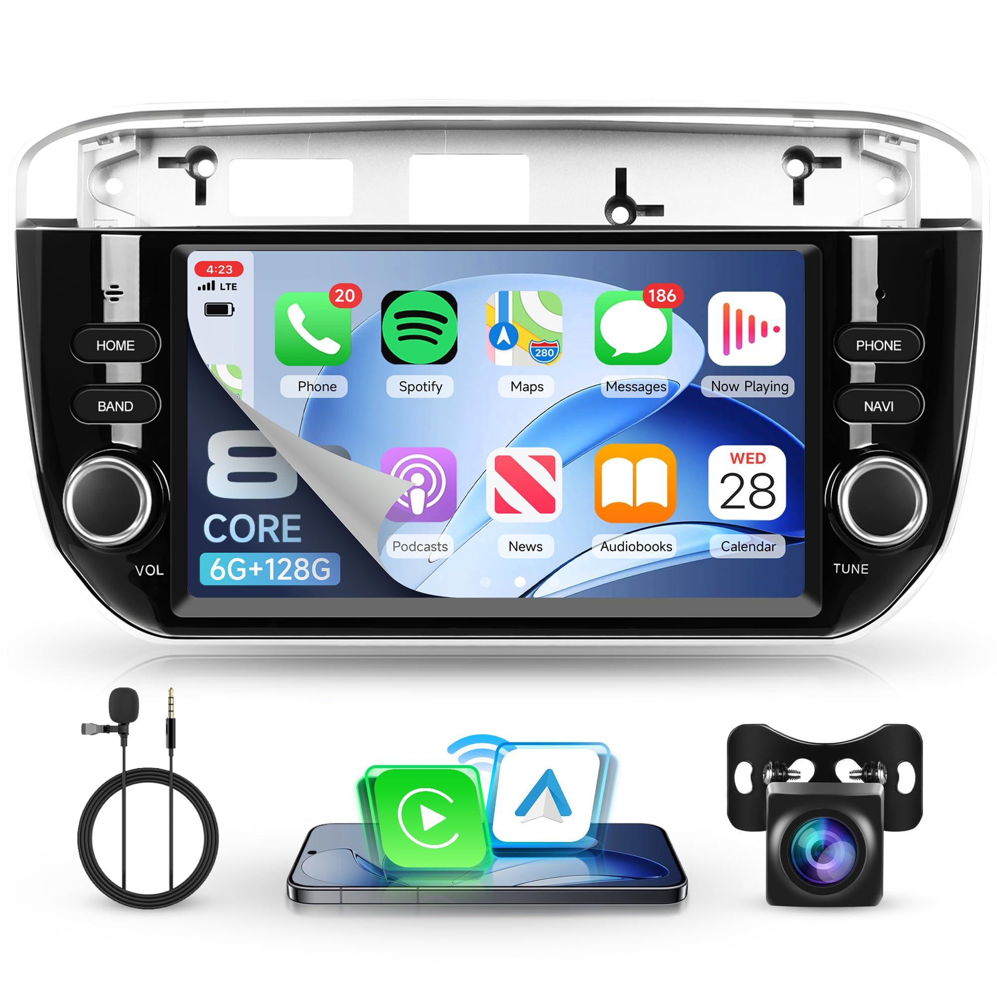 Rimoody Android Car Radio installed in a Fiat Punto Evo dashboard