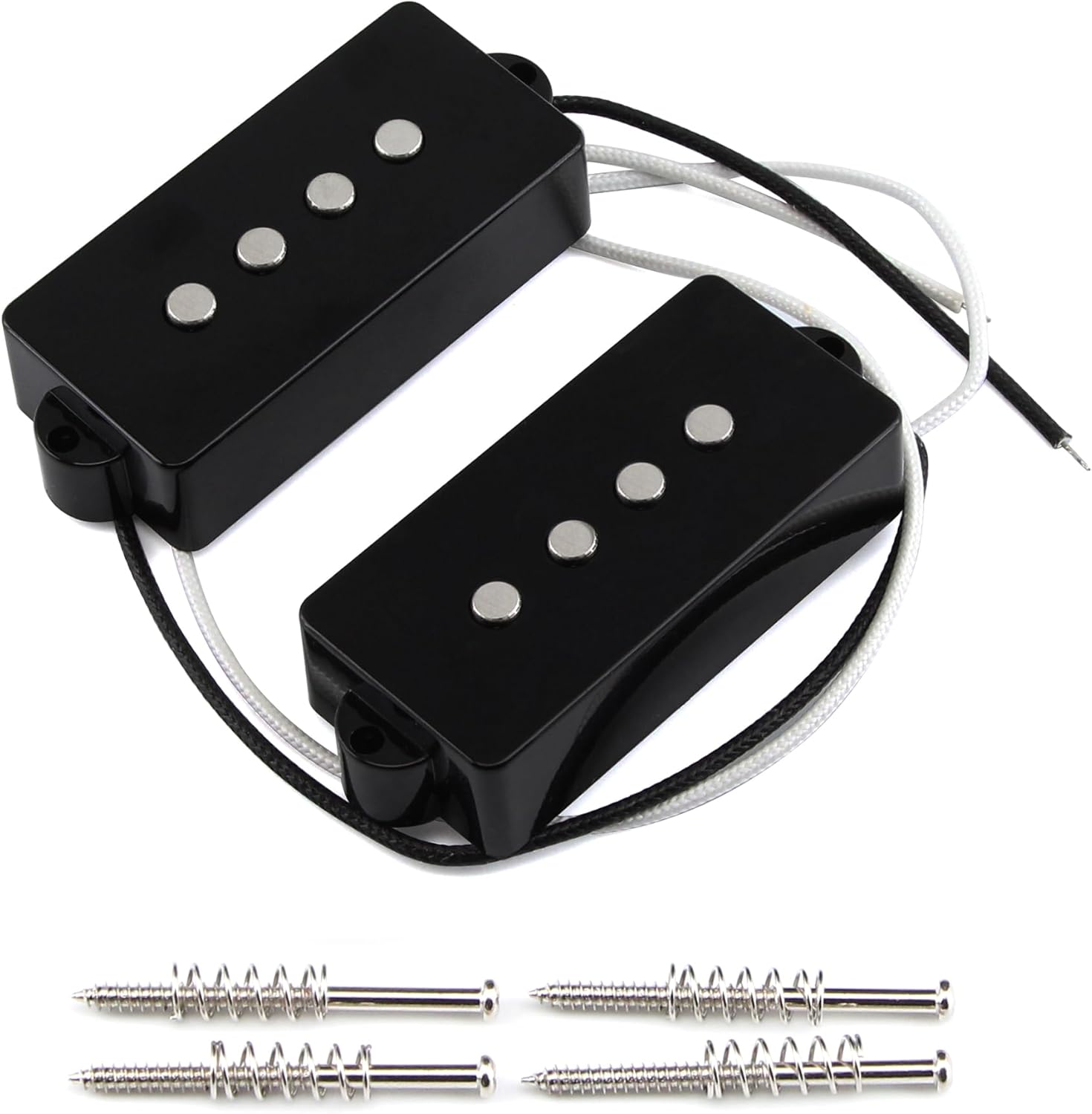 FLEOR Alnico 5 PJ Bass Pickups Neck Bridge Pickups Set for 4-String PB JB Bass Electric Bass