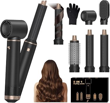 5-in-1 Airstyler Hairstyler Set Ion Hair Dryer Car Curling Iron Hot Air