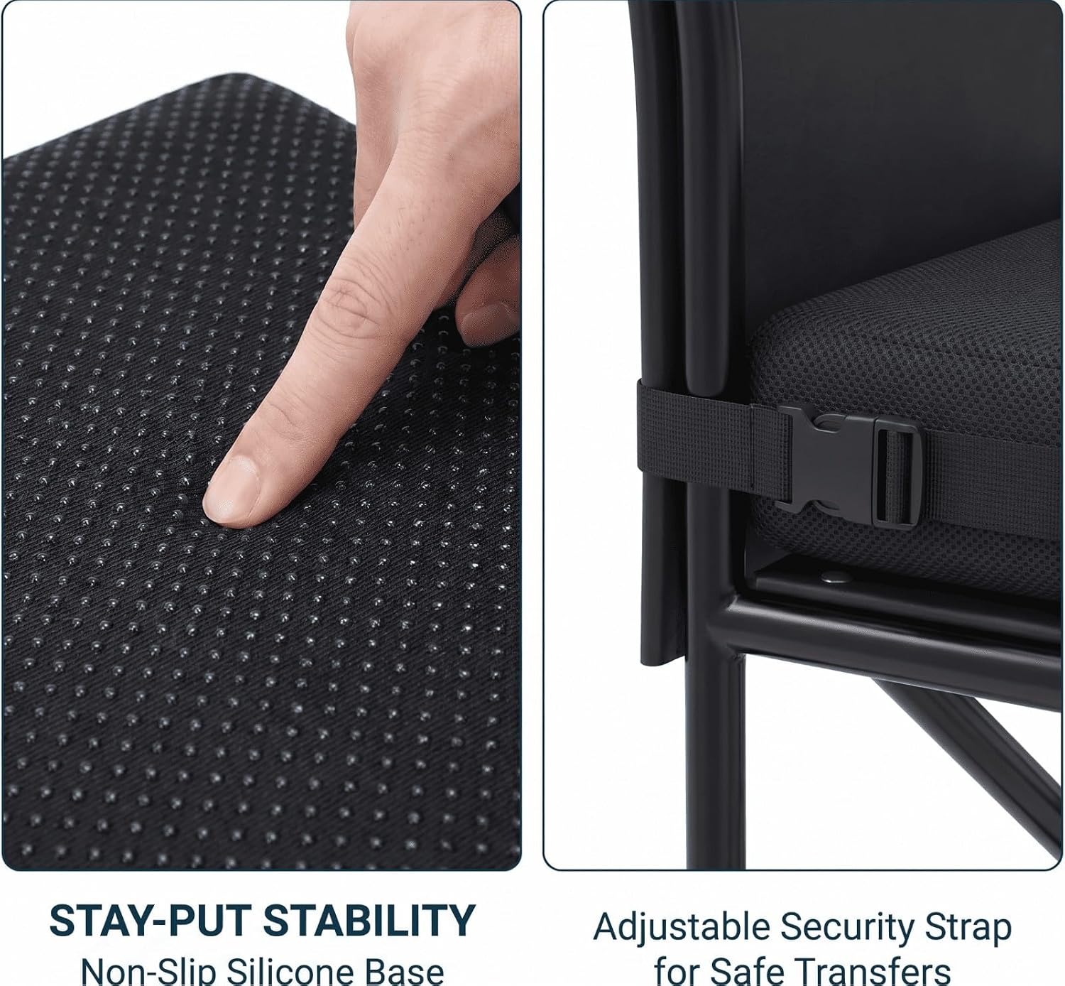 Bariatric Seat Cushion for Heavy People, 19x17x3 Inch, Memory Foam, Removable Washable Cover, Wheelchair & Mobility Scooter Pad (Medium)