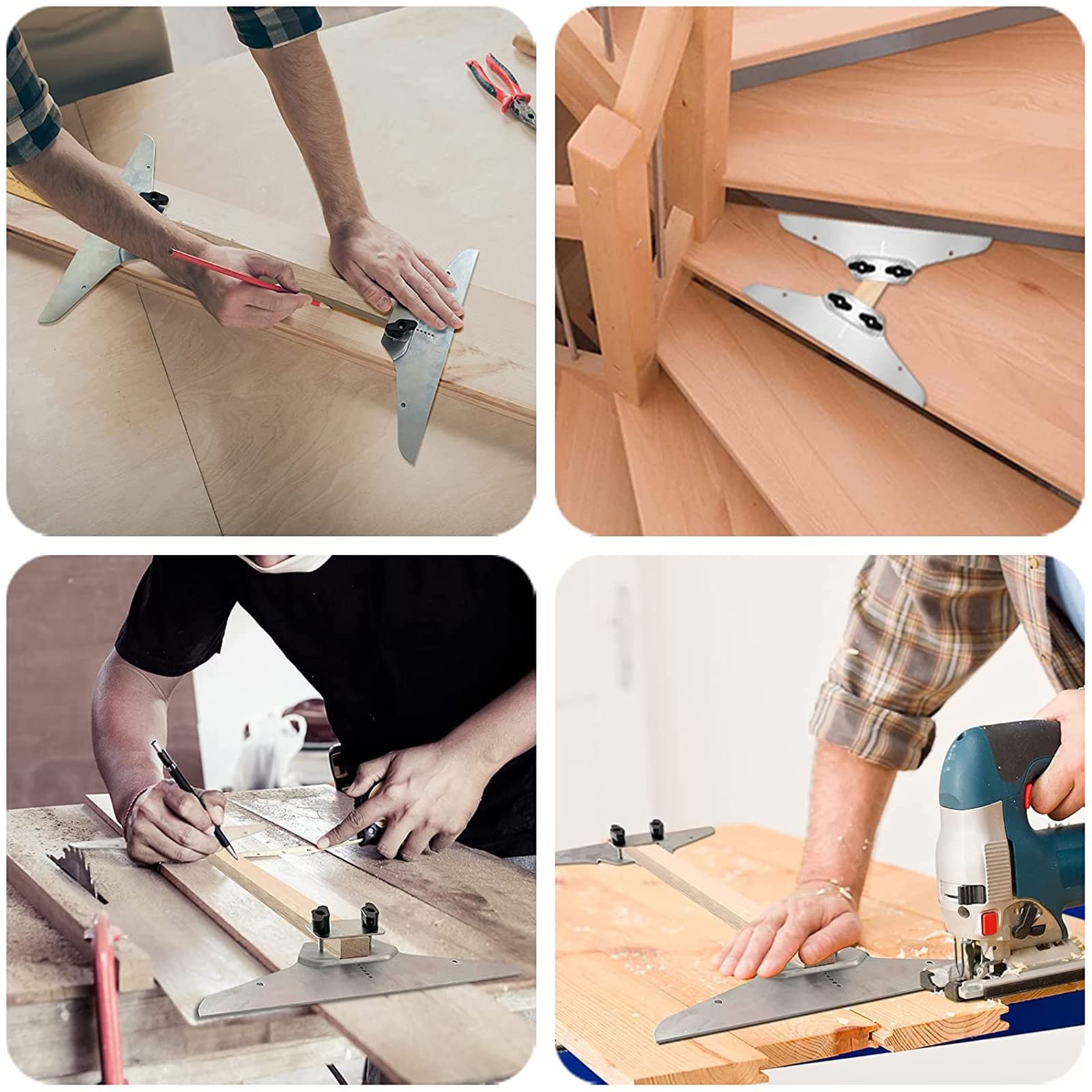 Traptreden Meter Sjabloon Gereedschap, Trap Jig, Meten Trap Gereedschap Plank Scribe Tool Voor Trappen Snijden Jn