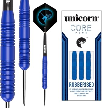 Unicorn Core Plus Rubberised Blue Brass Steel Dart