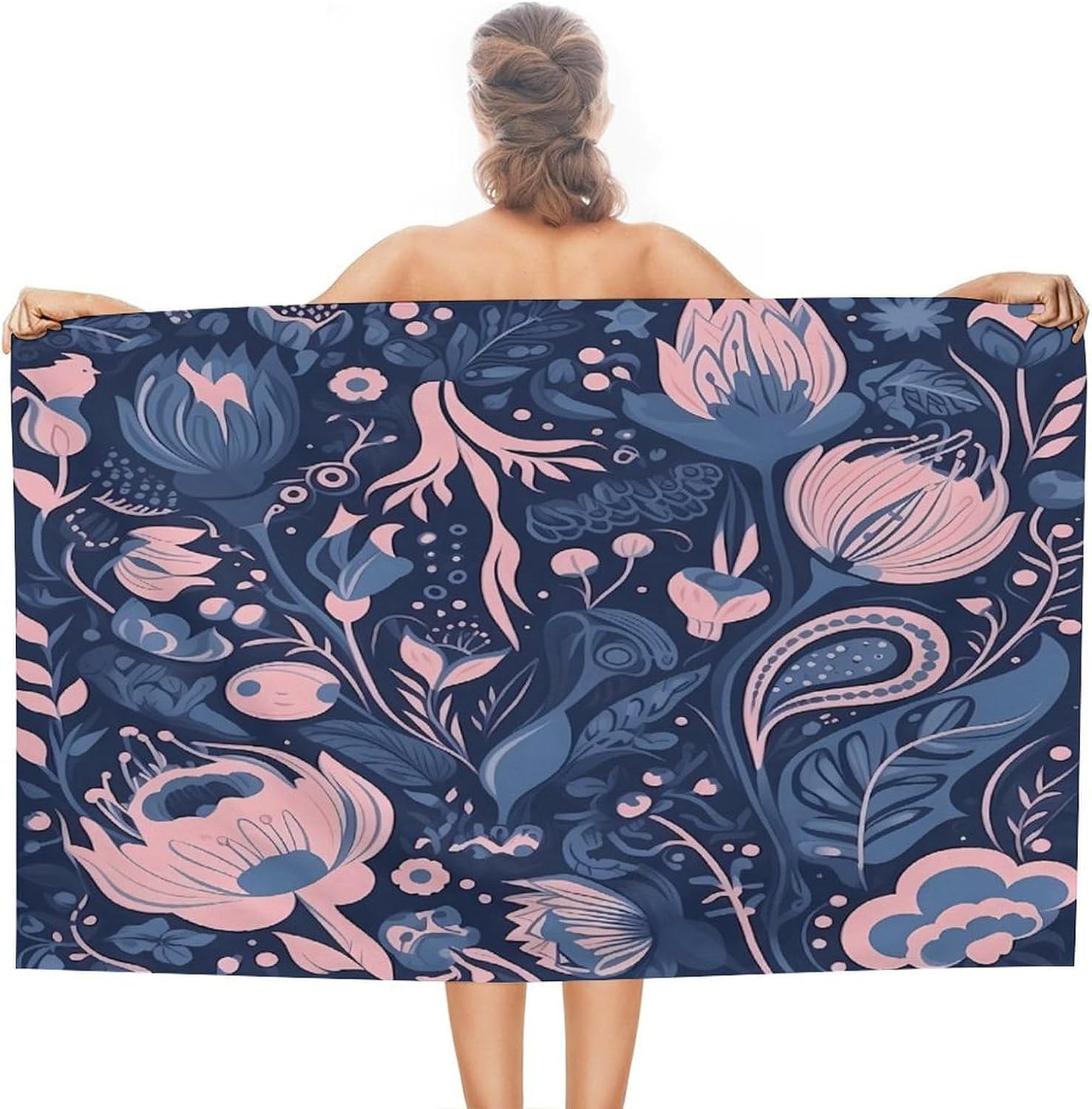 Swimming Towel, Color Flower Shape Printed Fashion Towel,Portable Towel,Durable Towel