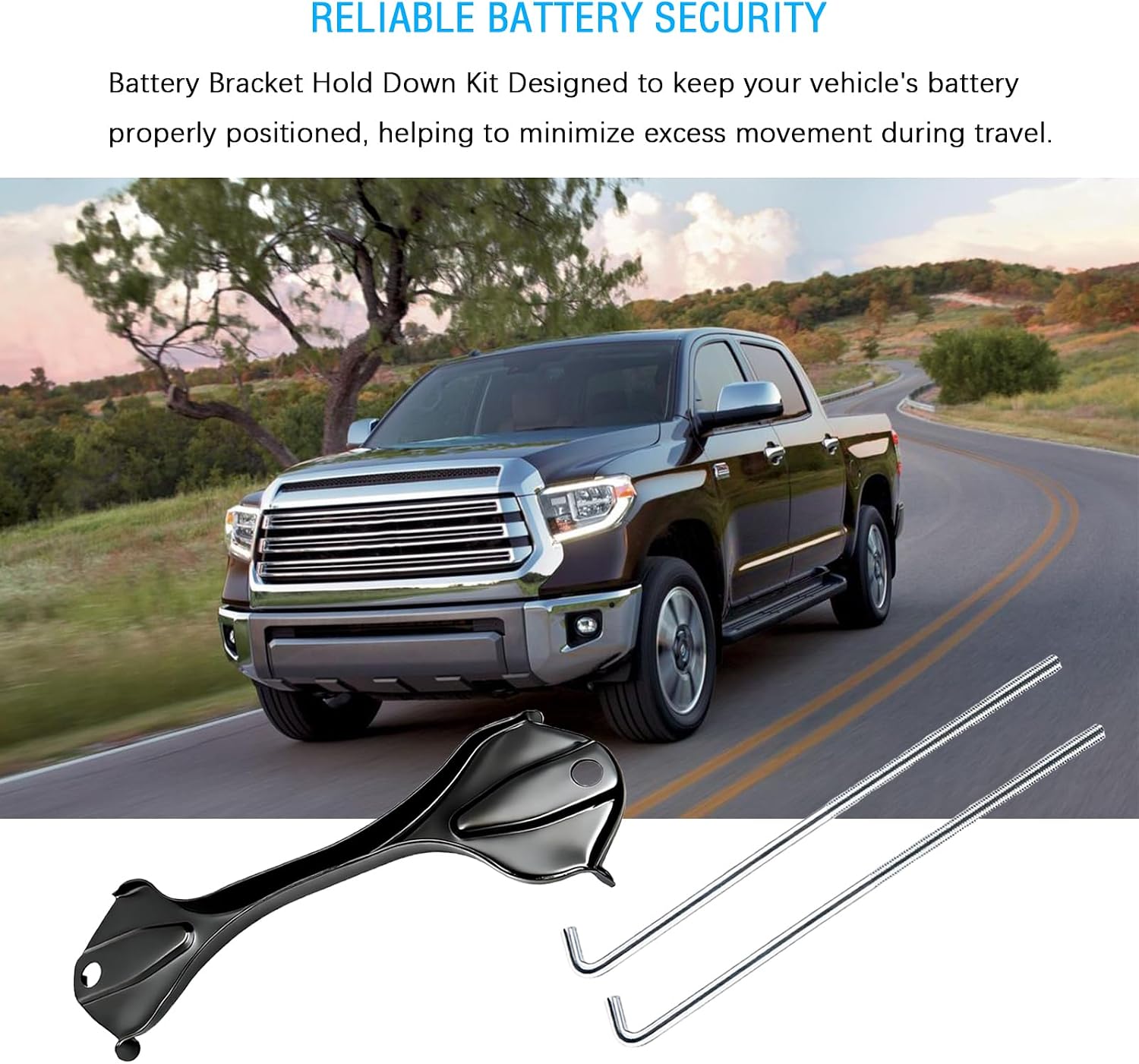 Battery Bracket Hold Down Kit Compatible with Toyota Tundra 2007-2021 for Tacoma 2005-2020 for Sequoia 2008-2021