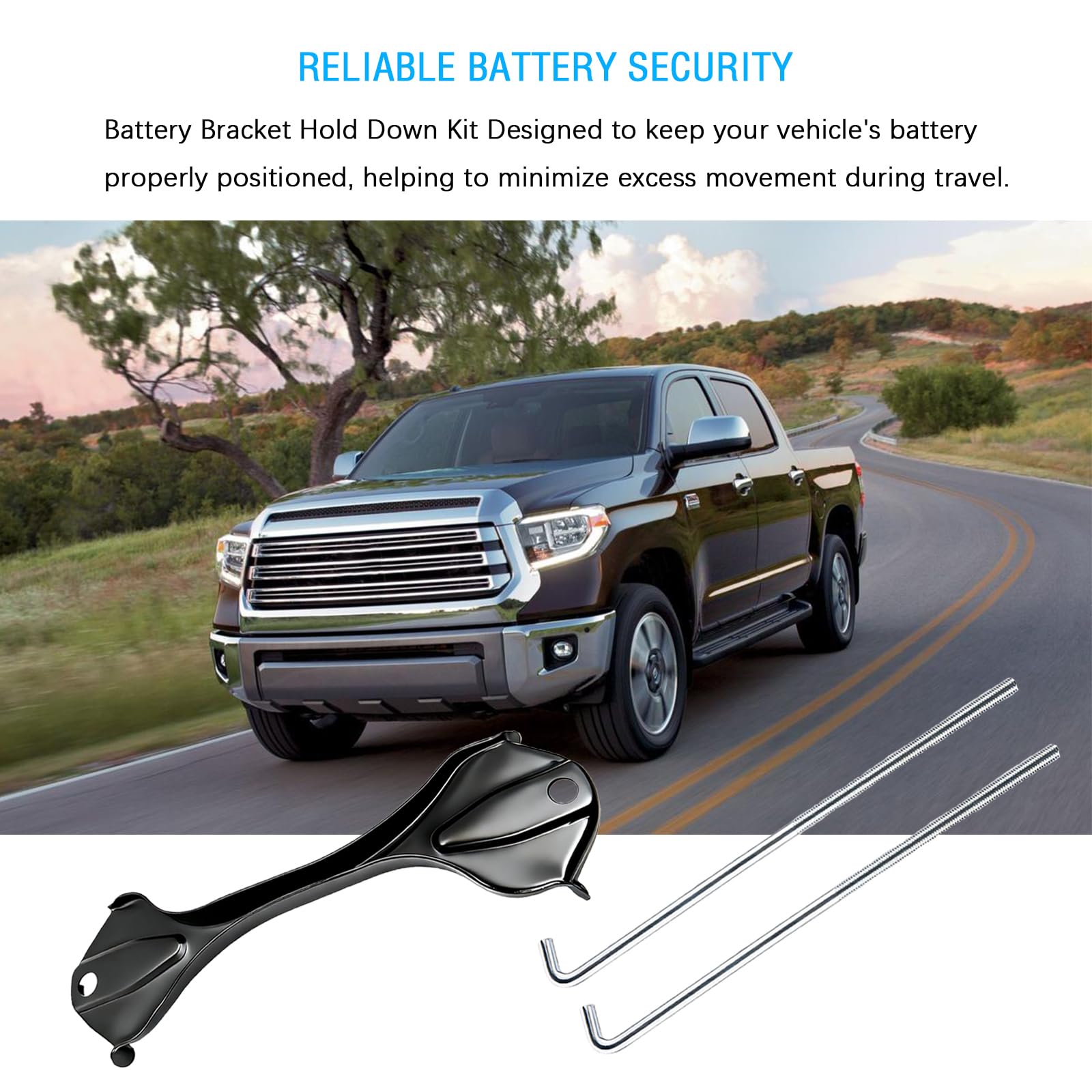 Battery Bracket Hold Down Kit Compatible with Toyota Tundra 2007-2021 for Tacoma 2005-2020 for Sequoia 2008-2021 - 5