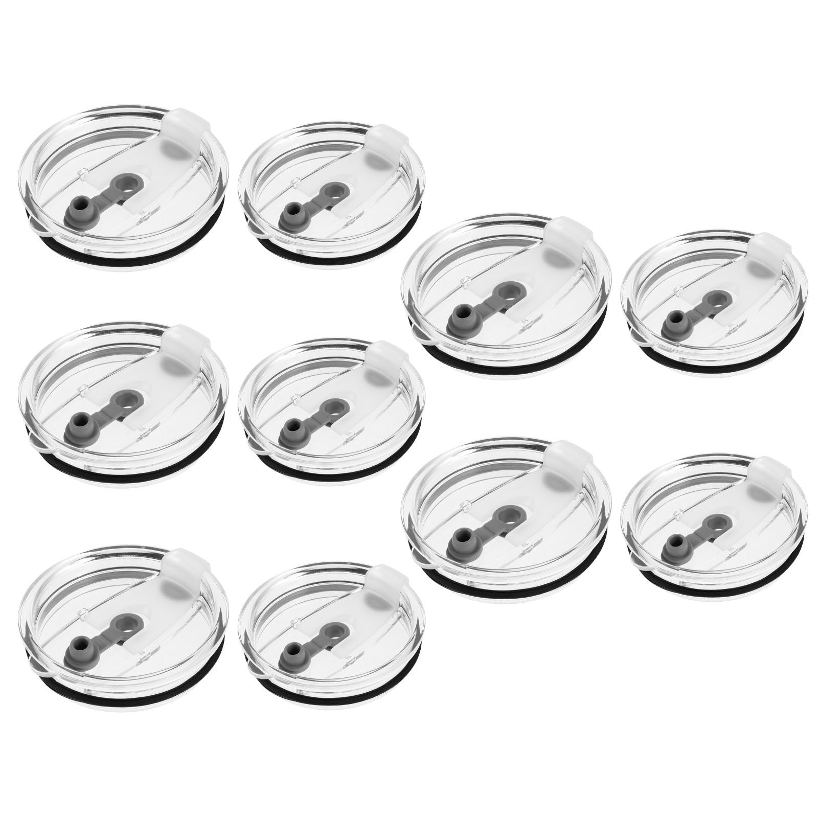 DOITOOL 10 Ersatzdeckel für Trinkgläser: 20 oz und 30 oz, transparente Abdeckungen, auslaufsicher und dicht – spritzwassergeschützter, mit Strohhalm versiegelter Ersatzdeckel