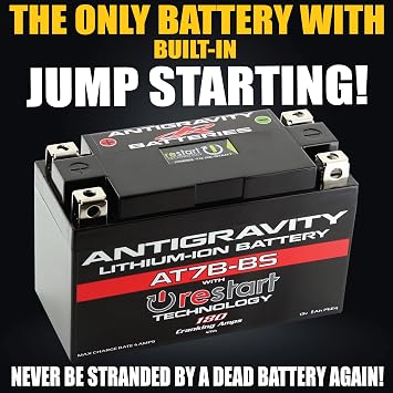 Antigravity AT7B Performance Lithium Motorcycle Powersport Battery with Built-In Jump Starting, 12V 3.5Ah Ducati, Shifter Cart Scooter Replaces YT7B