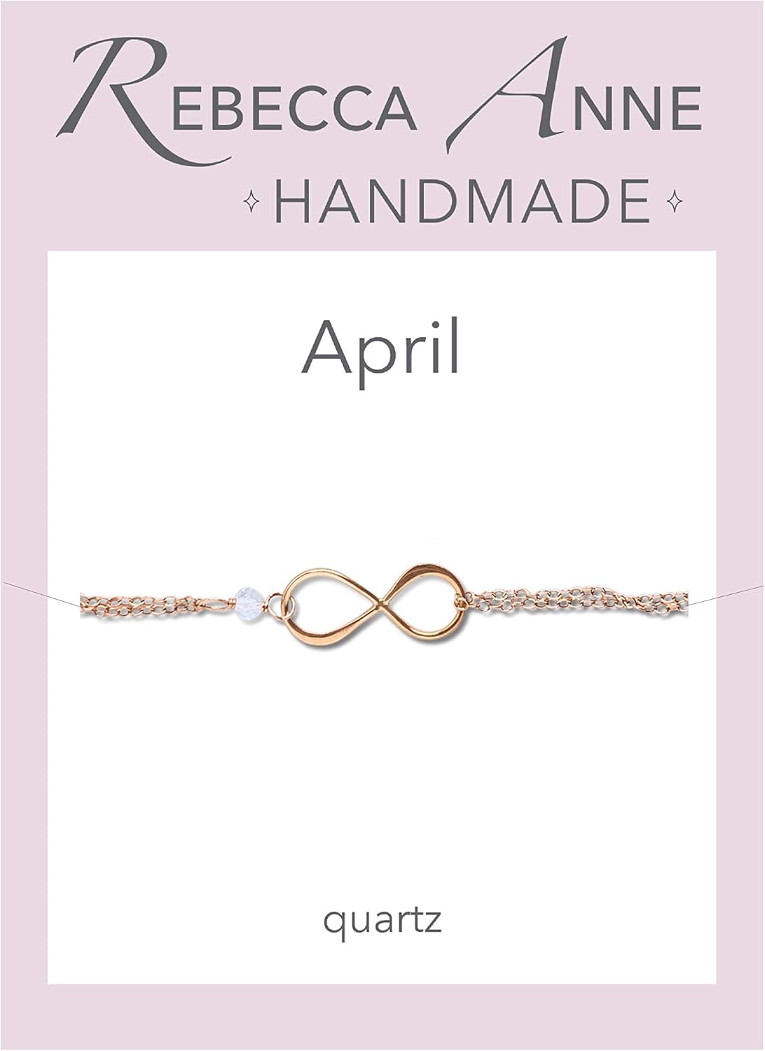 Birthstone Infinity Charm Bracelet - Gemstone - Handmade Jewelry, Gift for Her