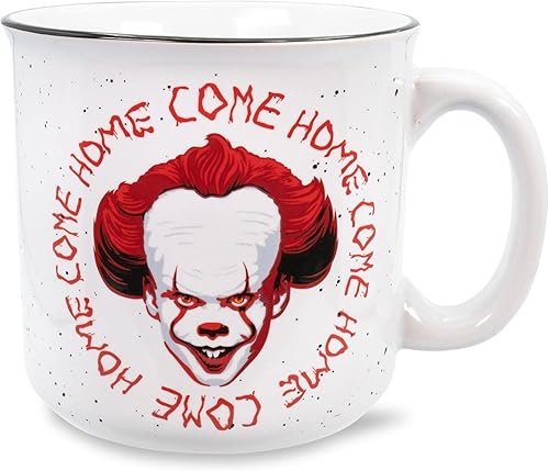 IT Pennywise - Taza de cerámica "Come Home", taza de café de viaje sin BPA para expreso, cafeína, cacao, bebidas, artículos esenciales para el hogar