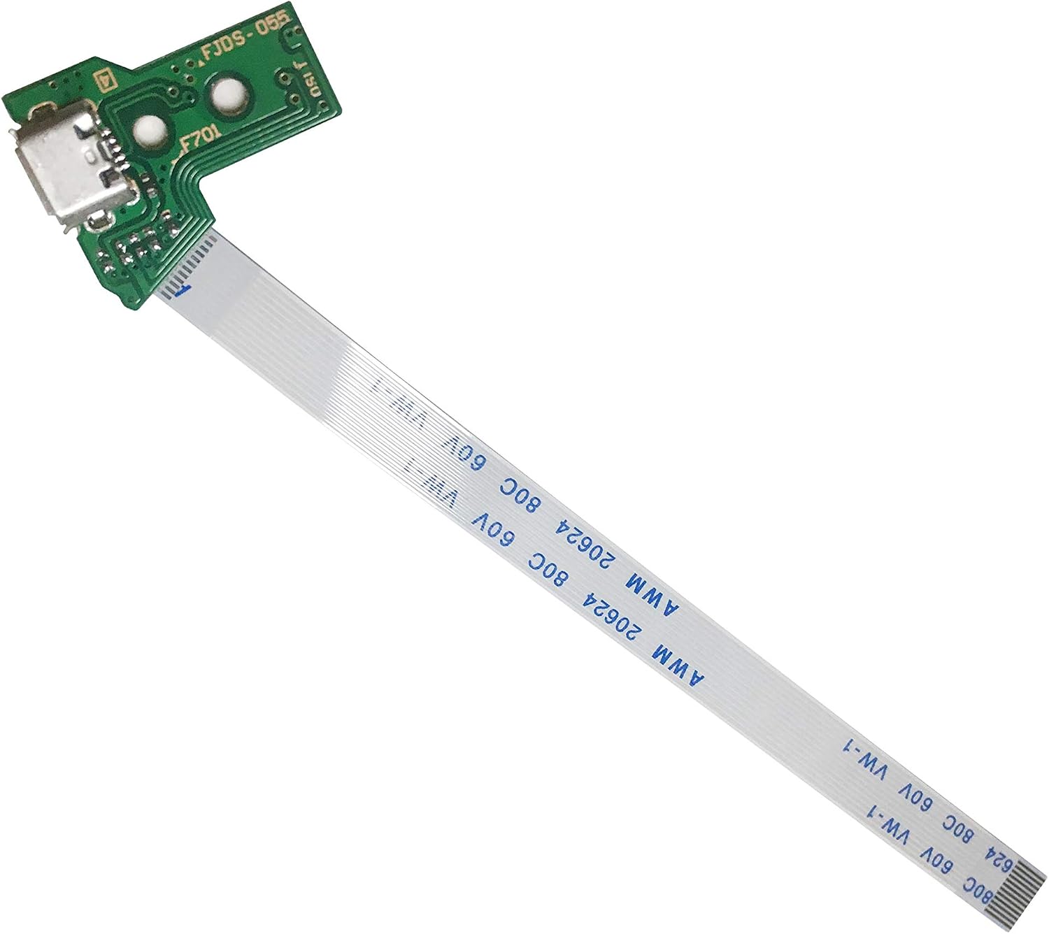 Rinbers USB Charging Port Charger Socket Circuit Board JDS-050 FJDS-055 for Sony Playstation PS4 5th Gen Controller with 12 Pin Cable