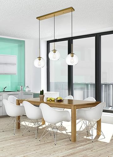 Miniatura 3 de Living District Baxter - Colgante negro de 3 luces con cristal transparente