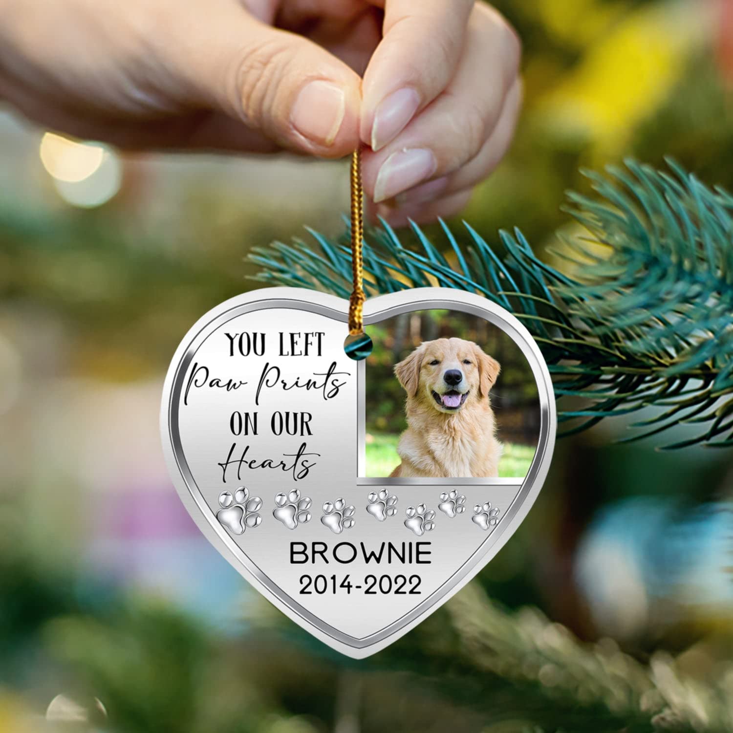 Amazon.co.jp: 写真 犬 失われたオーナメント You Left Paw Prints On