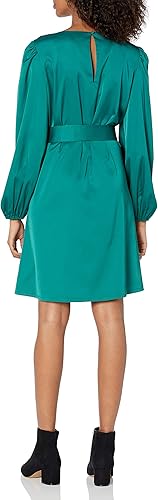 Miniatura 2 de The Drop Vestido elástico sedoso con cinturón shopdandy para mujer