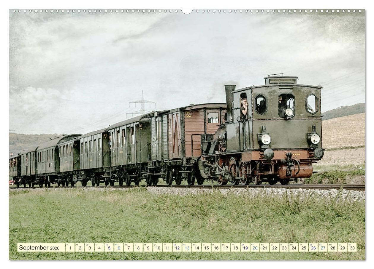 Dampfloks - eindrucksvolle Lokomotiven (hochwertiger Premium Wandkalender 2026 DIN A2 quer), Kunstdruck in Hochglanz: Dampfloks für Lokfans (CALVENDO Mobilitaet)