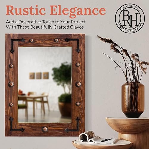 Miniatura 6 de Paquete de 100 clavos decorativos de hierro de 2 pulgadas, bronce aceitado, acento decorativo para mejoras del hogar, persianas de granja, puerta de