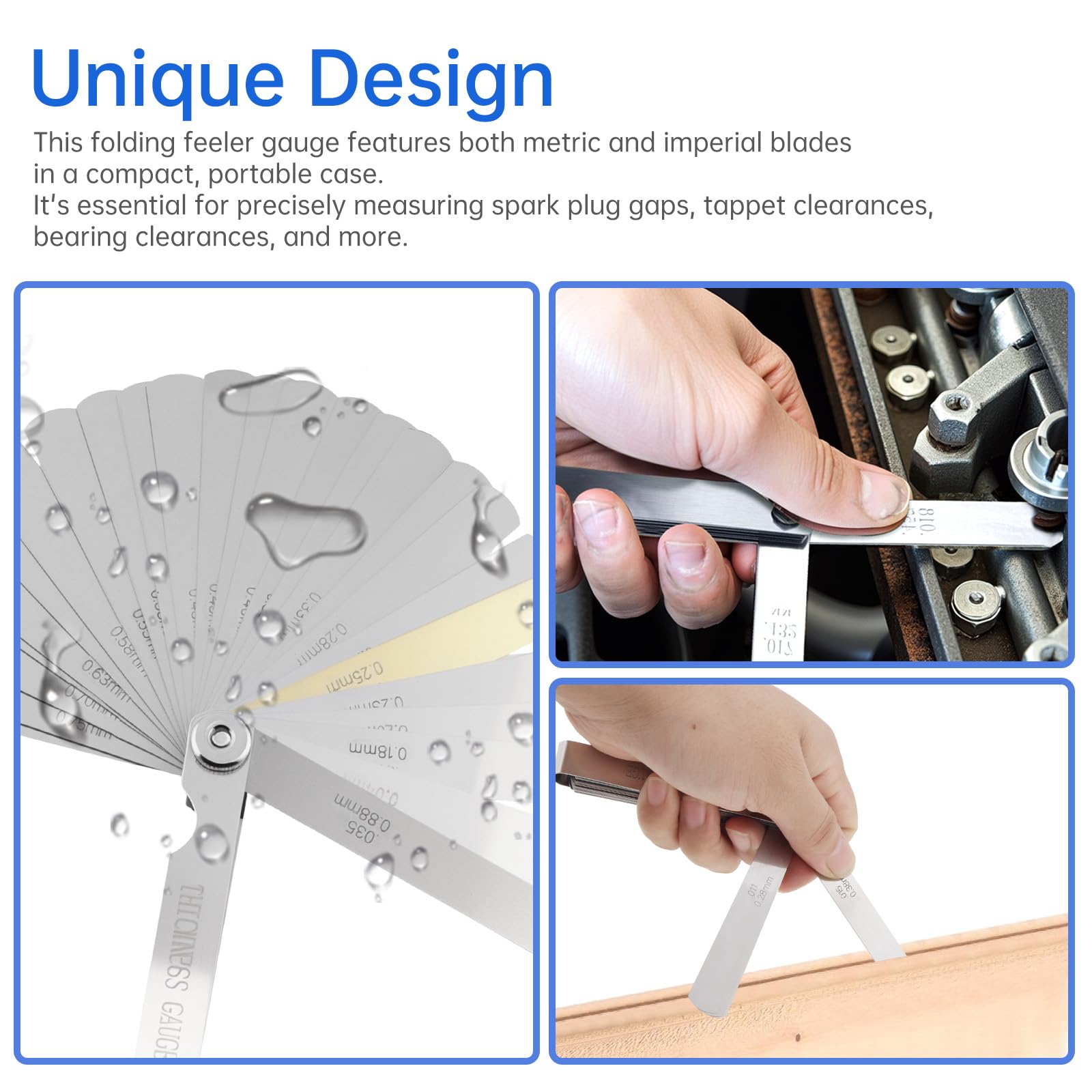 Pied à coulisse en acier au carbone de 0 à 300 mm avec 32 jauges d'épaisseur en acier inoxydable, kit d'outils de mesure double échelle de lecture pour le travail du bois/piston
