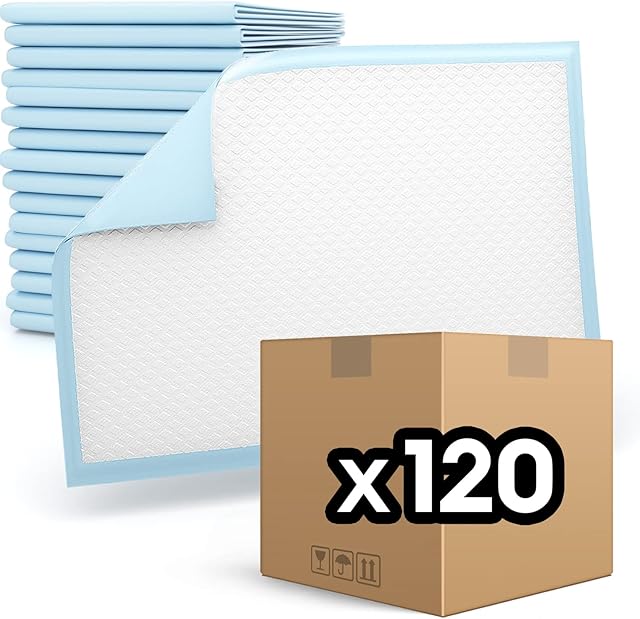 120 x Pulp Professional 90cm x 60cm Disposable Incontinence Bed Pads | Absorbent Waterproof Protective Mats for Mattress, Sofa & Chair for Babies, Children, Adults, & Elderly