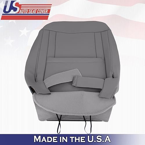 Miniatura 8 de U.S.AutoSeatCover 2015 2016 2017 para Ford F150 Lariat Passenger Top Perf Funda de asiento de cuero gris