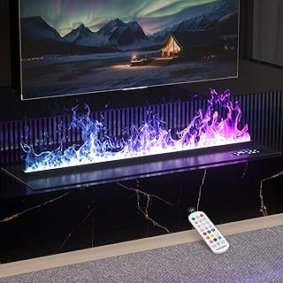Wasserdampf-Elektrokamin mit App-Steuerung – 200 cm, realistische 3D-Flamme, 9 Farben, Keine Hitze, sicher für Wohn- & Schlafzimmer