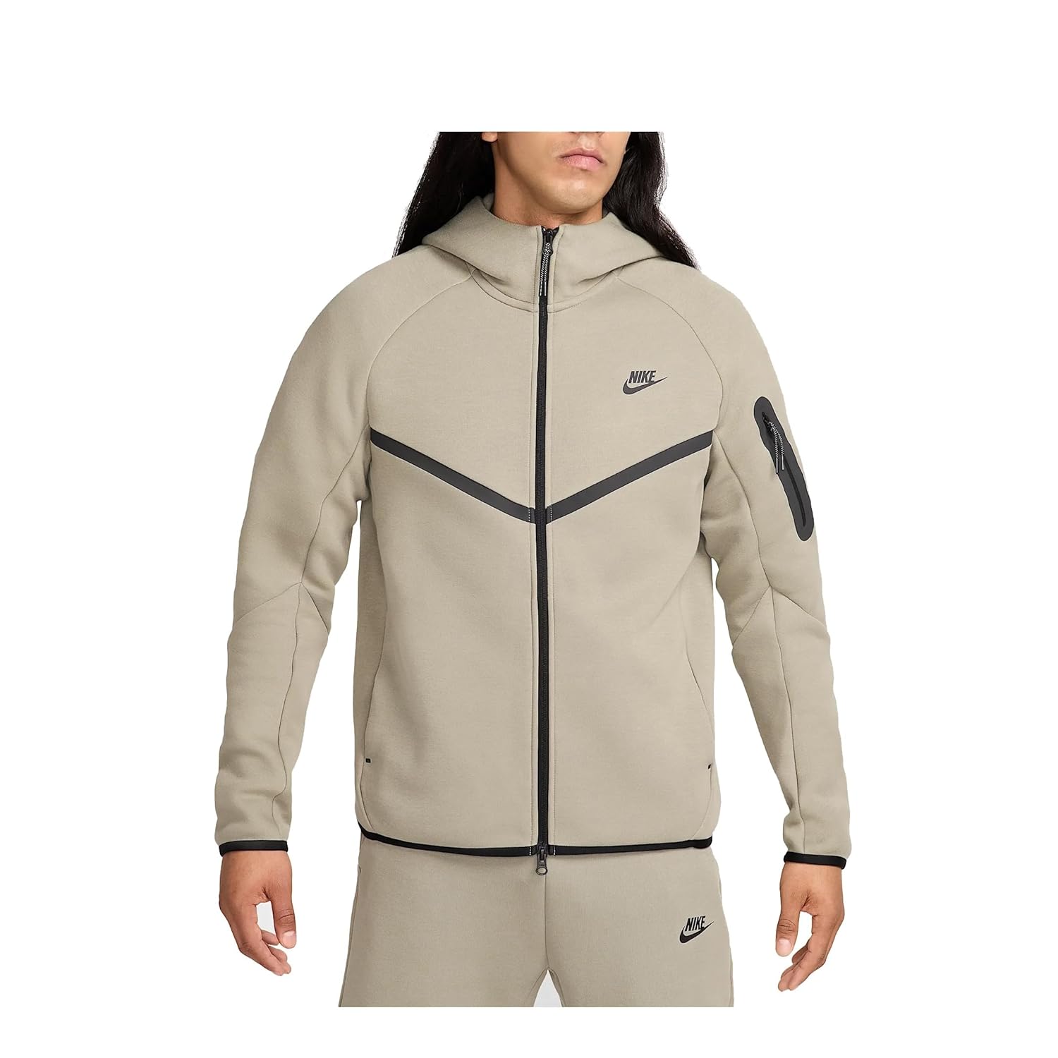 Nike Tech Mens Full-Zip Windrunner Hoodie HV0949-320 Light Army Black Size Large