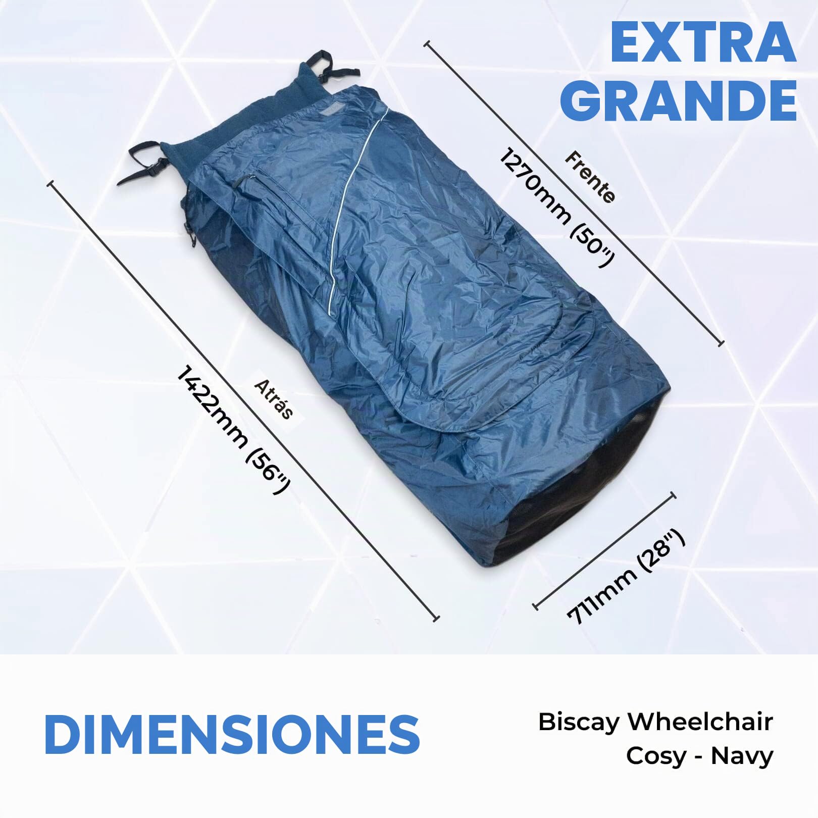 Biscay Manta para Silla de Ruedas Deluxe - XL | Impermeable Acolchado con Forro de Polar Apertura con Cremallera Lazos Ajustables con Hebilla Protección contra los Elementos para Silla de Ruedas