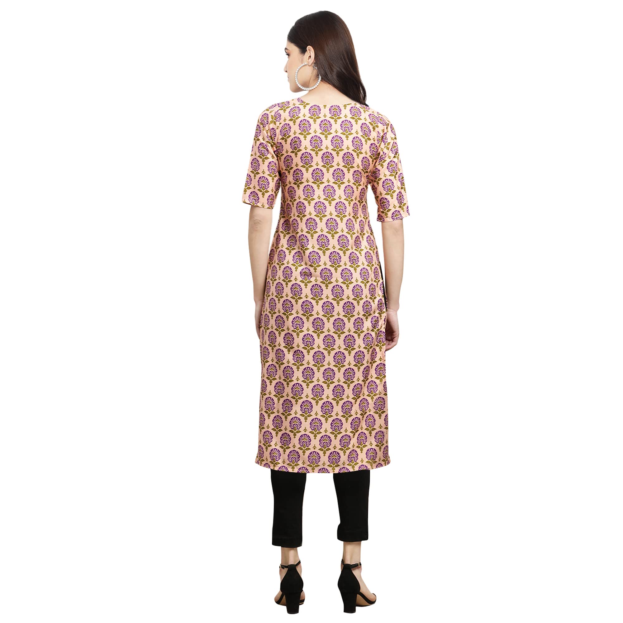 Pinkmint Women's Crepe Digital Print Straight Kurta [Pack Of 6](Qv-332-336-335-355-367-346-Xl)